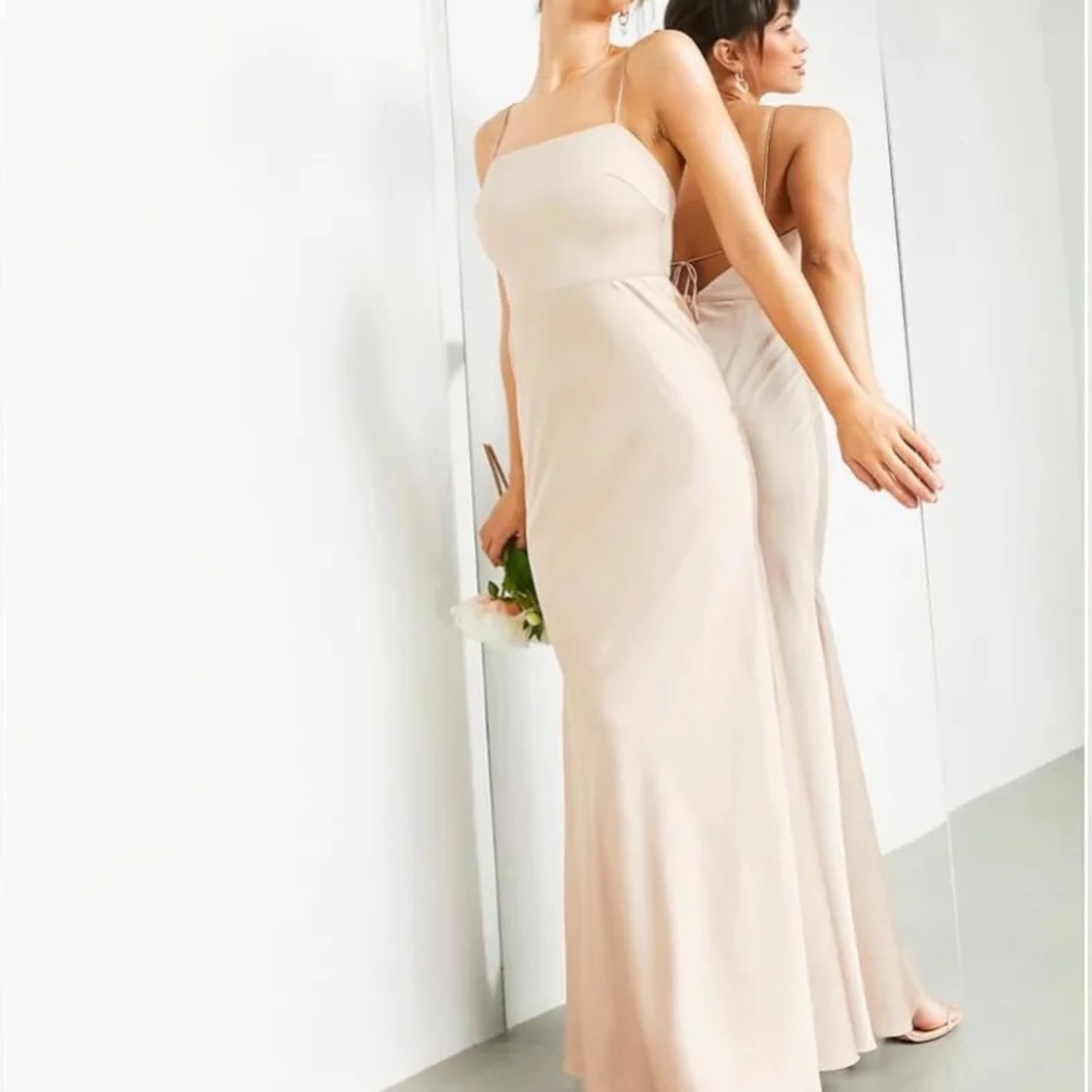 ASOS Cream Strappy Maxi Bridesmaid Dress